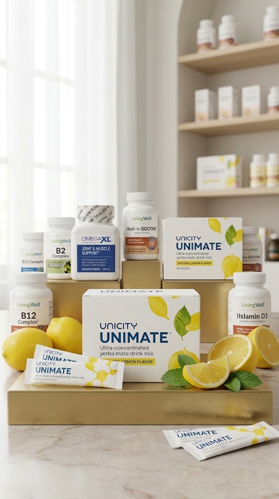 Unicity Unimate Ultra-Concentrated Yerba Mate Drink Mix Natural Lemon Flavor (30 Packets)